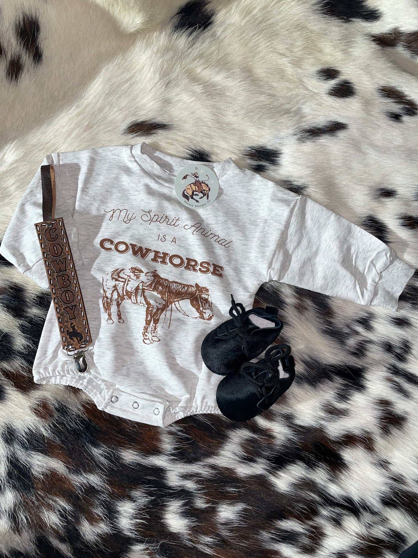 Spirit Animal is a Cowhorse Romper